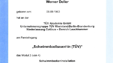 T&Uuml;V gepr&uuml;fte Poolkompetenz